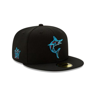 Miami Marlins Gorra | New Era MLB Batting Practice 59fifty Fitted Cap Mexico - Negros